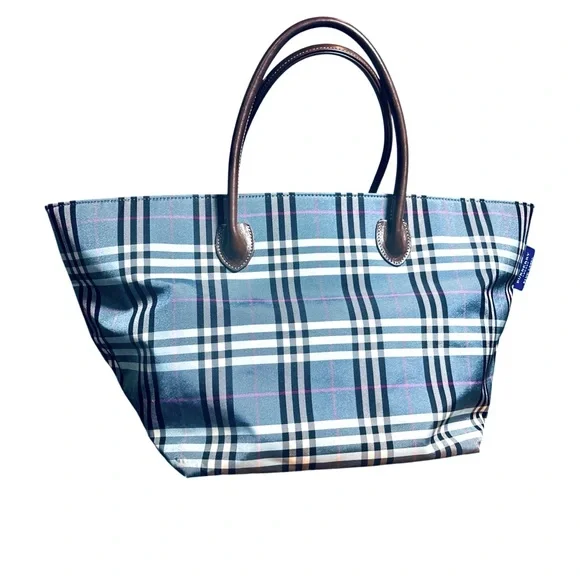 Burberry Blue Label Vintage Plaid Tote Bag – Rare Burberry Japan Line - Picture 3 of 16